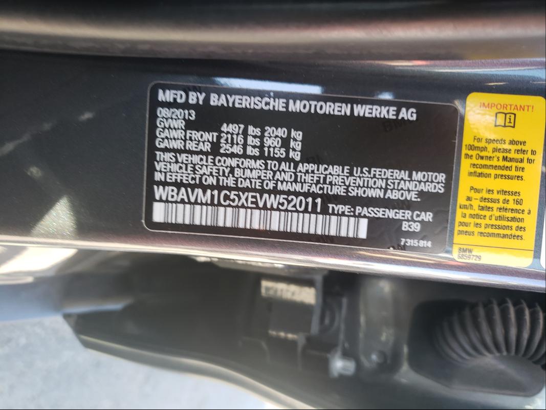 2014 BMW X1 SDRIVE2 WBAVM1C5XEVW52011