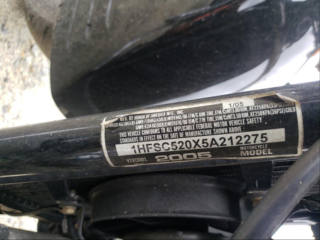 2005 HONDA VT1300 S 1HFSC520X5A212275