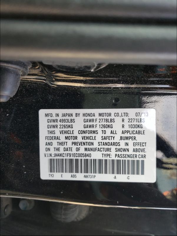 2014 ACURA RLX ADVANC JH4KC1F91EC005840