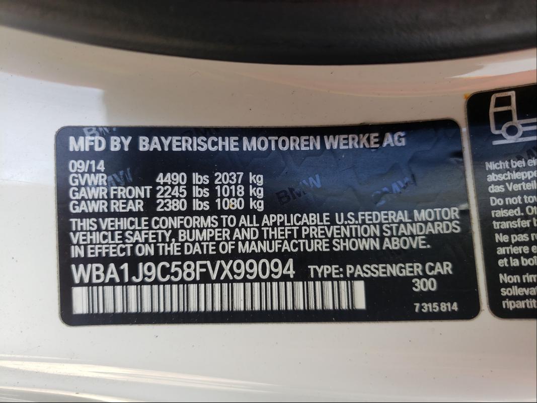 2015 BMW M235XI WBA1J9C58FVX99094