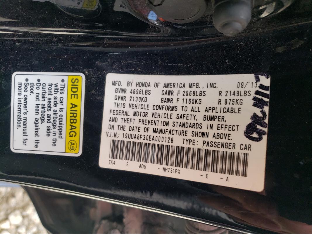 2014 ACURA TL SE 19UUA8F30EA000128