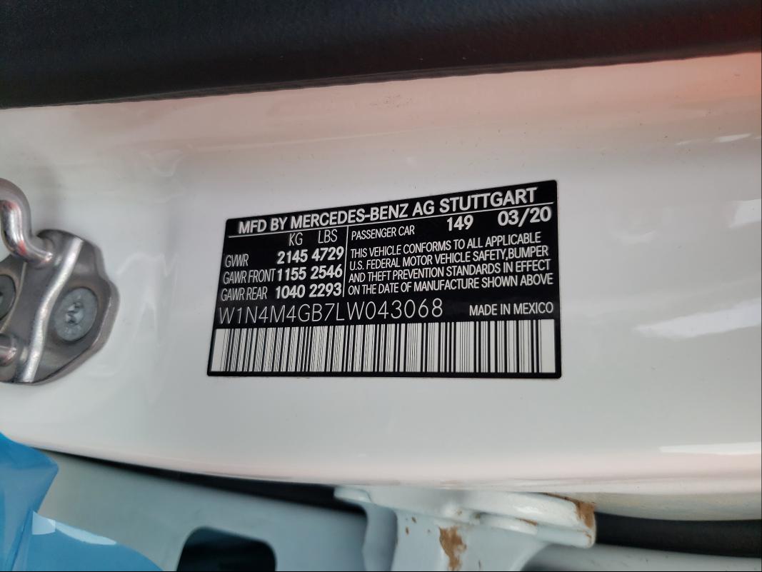 2020 MERCEDES-BENZ GLB 250 W1N4M4GB7LW043068