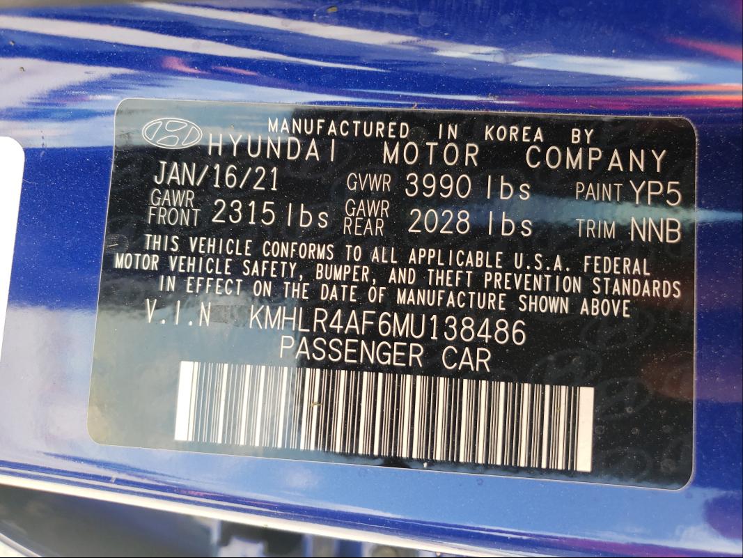 2021 HYUNDAI ELANTRA N KMHLR4AF6MU138486