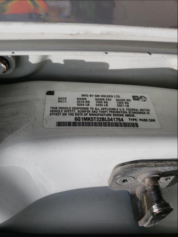 2011 CHEVROLET CAPRICE PO 6G1MK5T22BL541764
