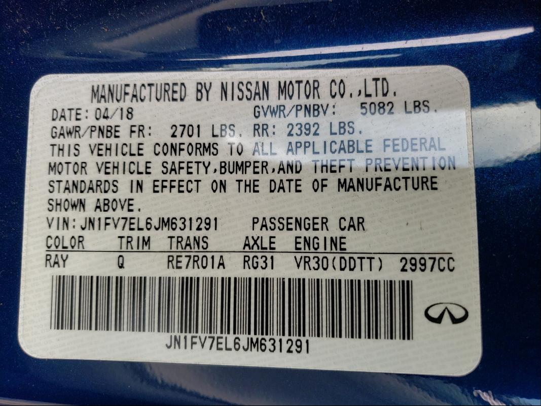 2018 INFINITI Q60 RED SP JN1FV7EL6JM631291