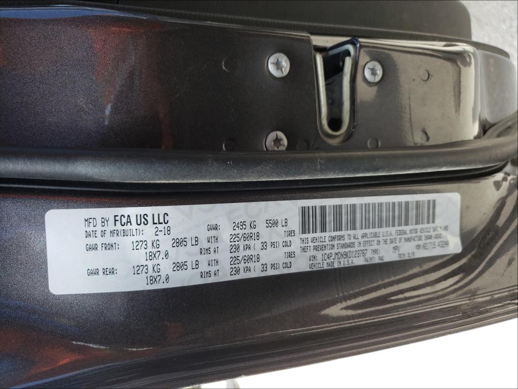 1C4PJMDN9KD123767 Jeep Cherokee L 2019. Фото: 9