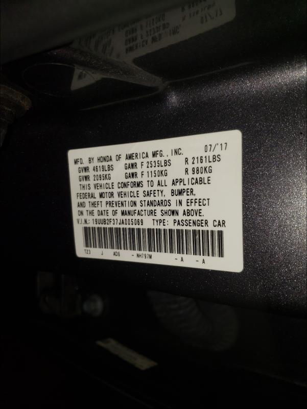 2018 ACURA TLX 19UUB2F37JA005069
