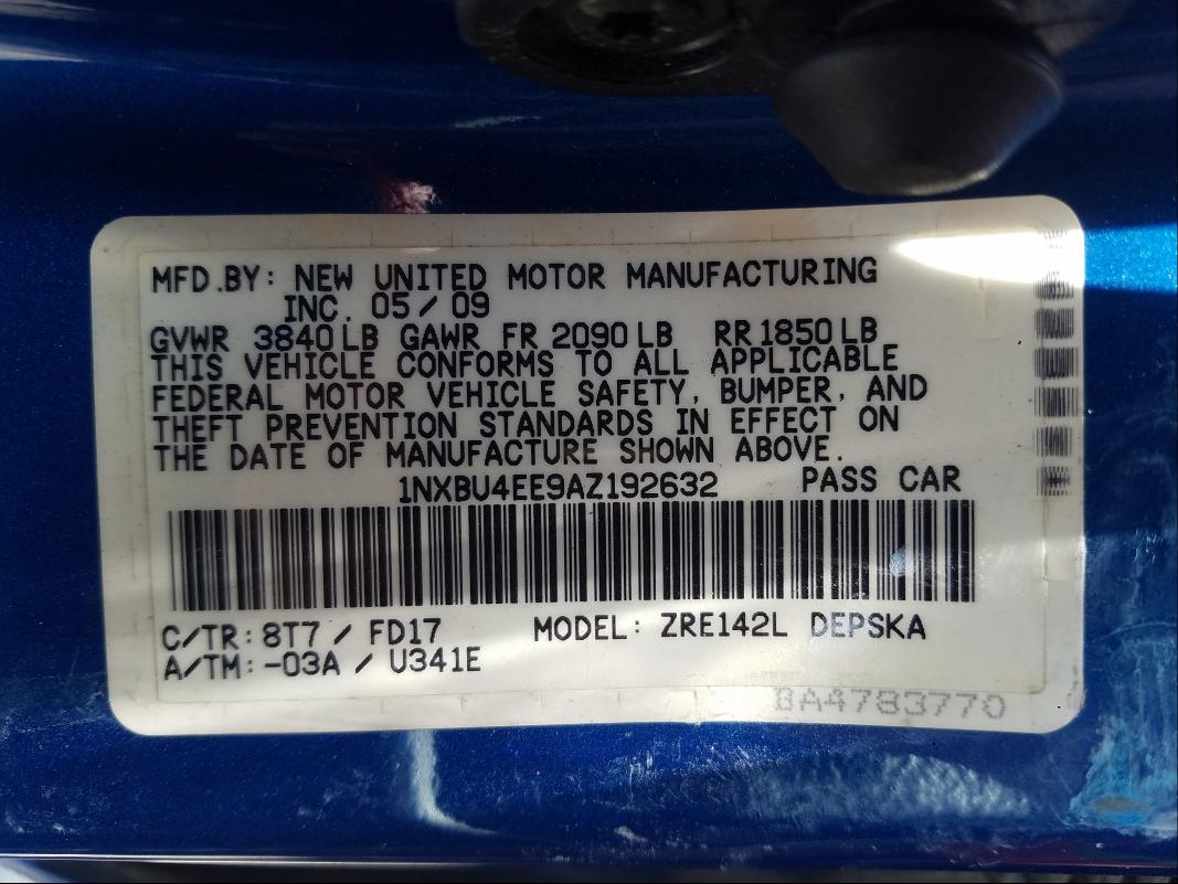 2010 TOYOTA COROLLA S 1NXBU4EE9AZ192632