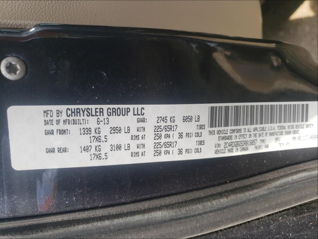 2013 DODGE GRD CARAVA 2C4RDGBG5DR816857