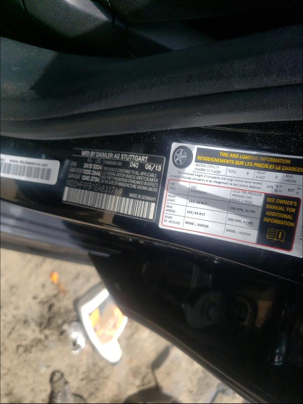2014 MERCEDES-BENZ E 400 HYBR WDDHF9FB1EA831769