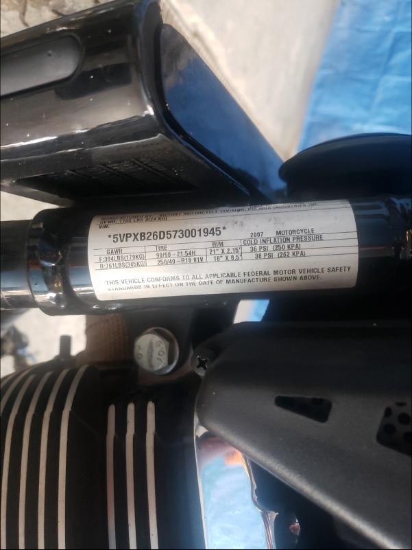 2007 VICTORY MOTORCYCLES VEGAS JACK 5VPXB26D573001945