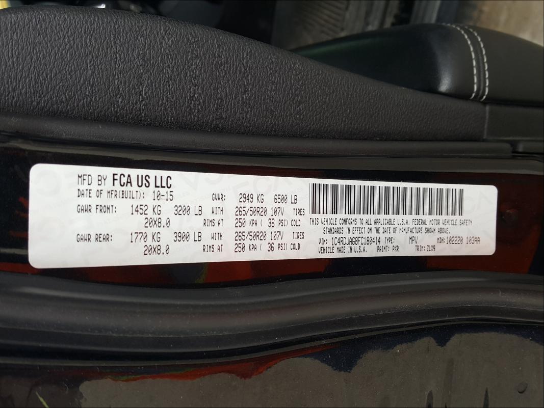 2015 DODGE DURANGO SX 1C4RDJAG8FC180414