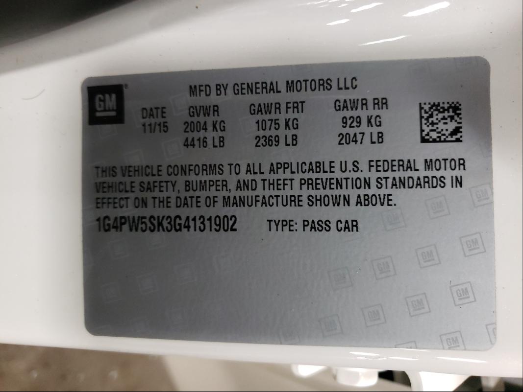 2016 BUICK VERANO SPO 1G4PW5SK3G4131902