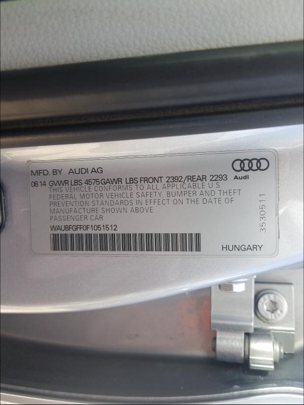 2015 AUDI A3 WAUBFGFF0F1051512