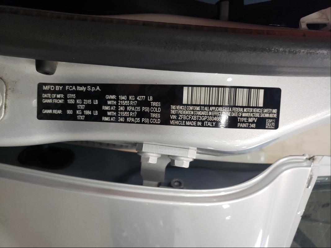 2016 FIAT 500X EASY ZFBCFXBT3GP380466