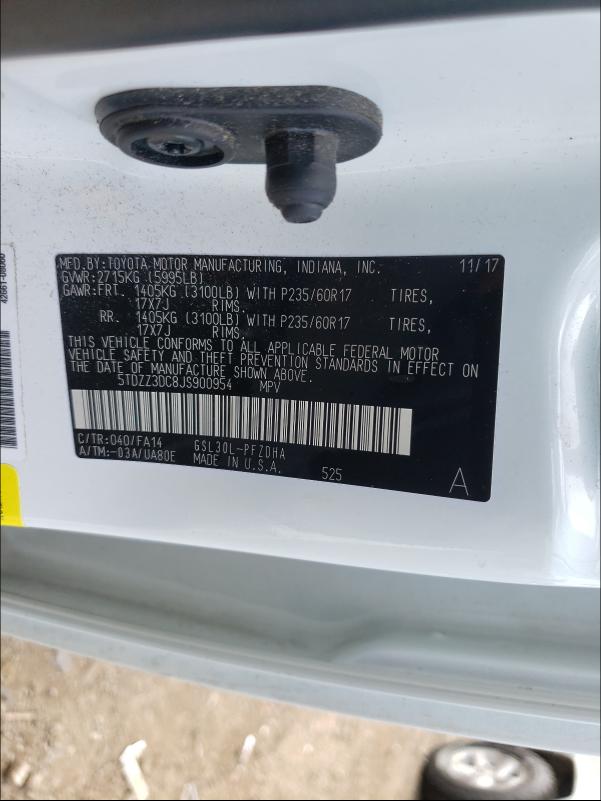 2018 TOYOTA SIENNA L 5TDZZ3DC8JS900954