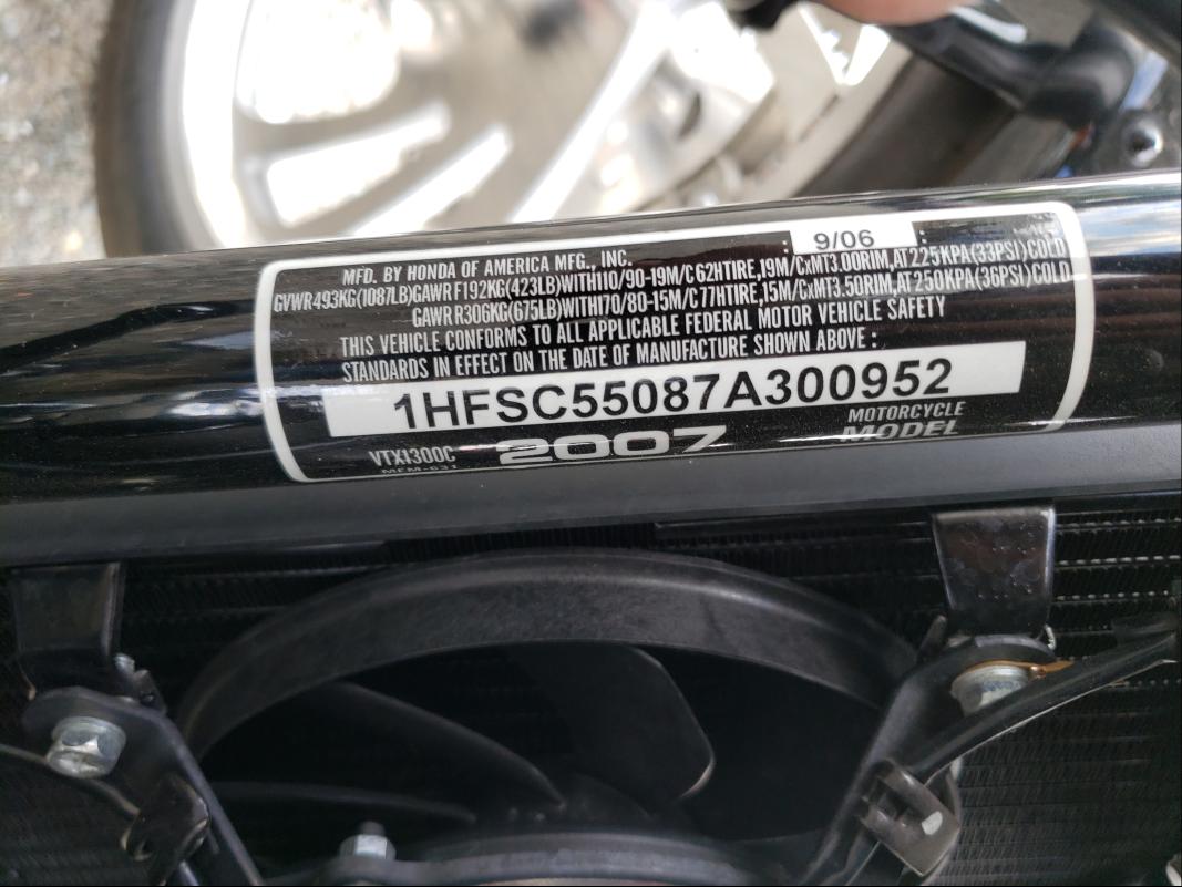 2007 HONDA VTX1300C 1HFSC55087A300952