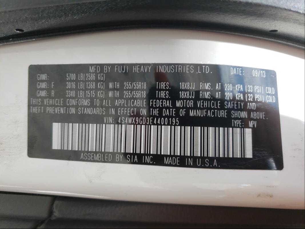 2014 SUBARU TRIBECA LI 4S4WX9GD3E4400195