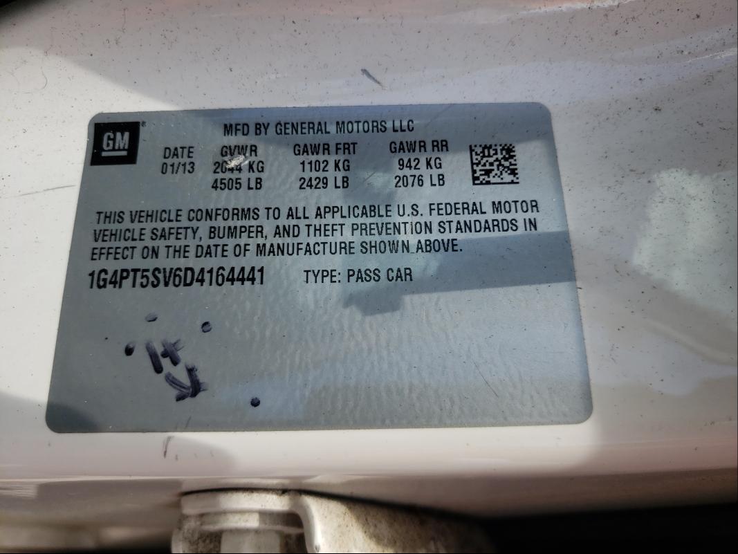 2013 BUICK VERANO PRE 1G4PT5SV6D4164441