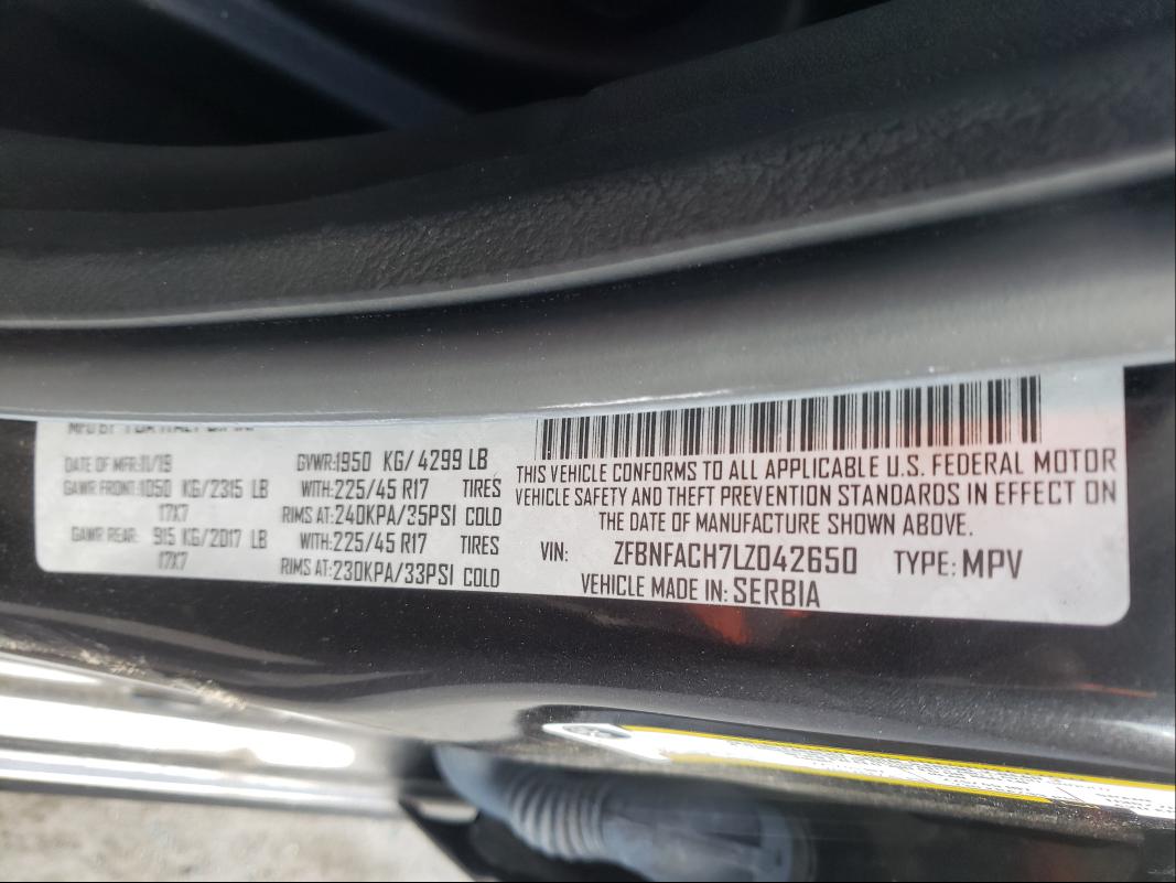 2020 FIAT 500L LOUNG ZFBNFACH7LZ042650