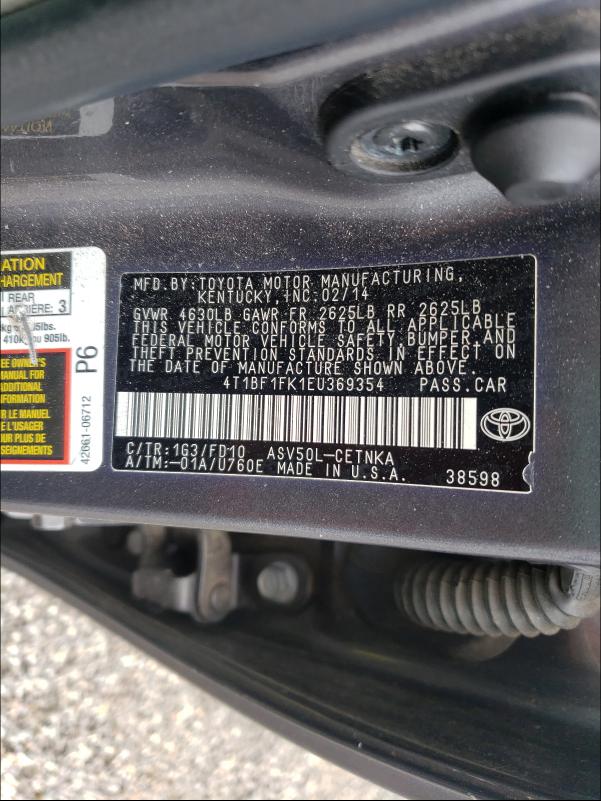 2014 TOYOTA CAMRY L/SE 4T1BF1FK1EU369354