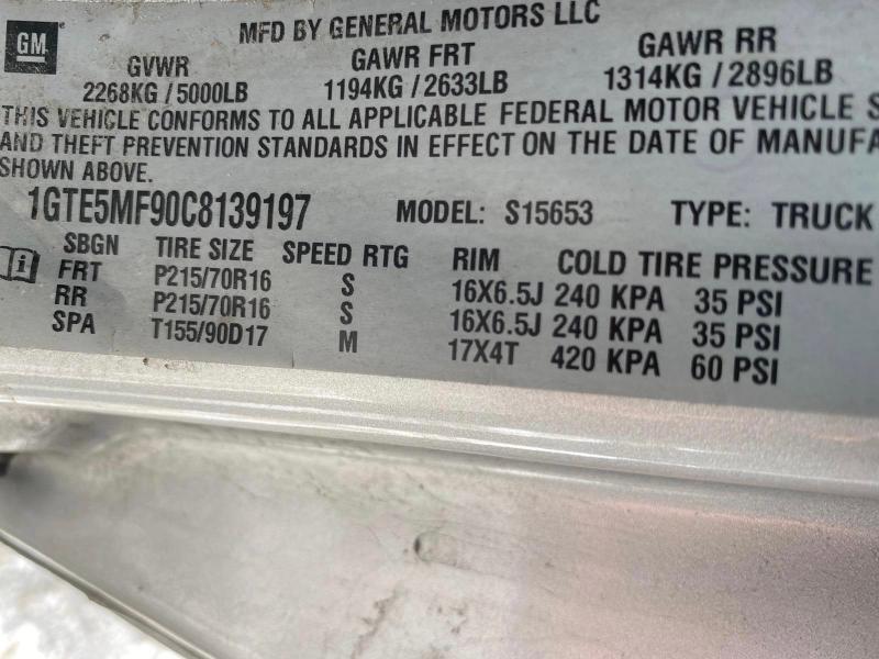 2012 GMC CANYON SLE 1GTE5MF90C8139197