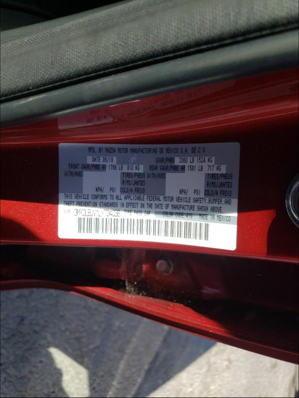 2020 TOYOTA YARIS LE 3MYDLBJV1LY704038