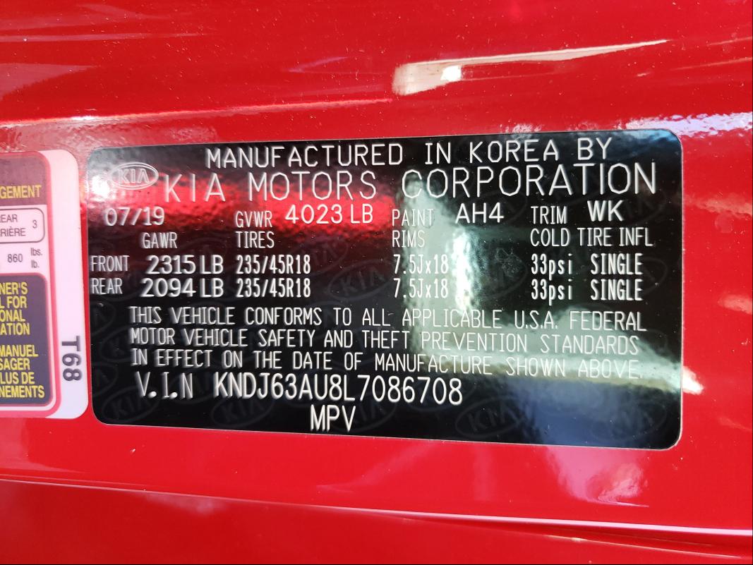 2020 KIA SOUL GT LI KNDJ63AU8L7086708