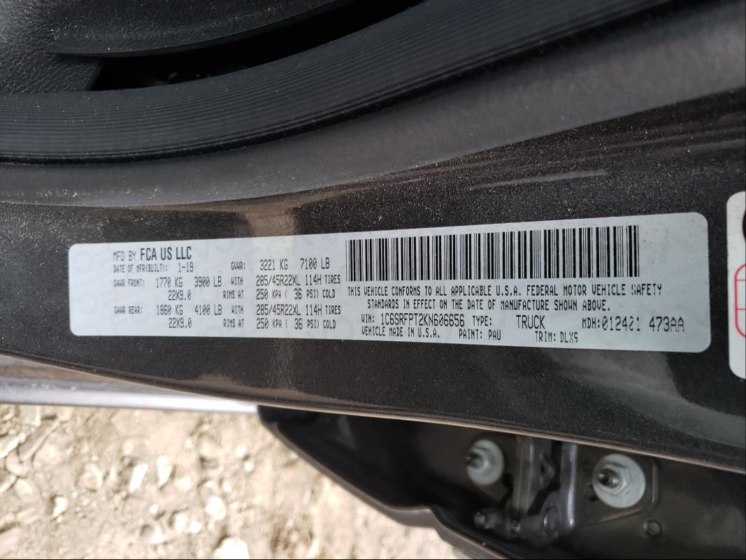 2019 RAM 1500 LIMIT 1C6SRFPT2KN606656