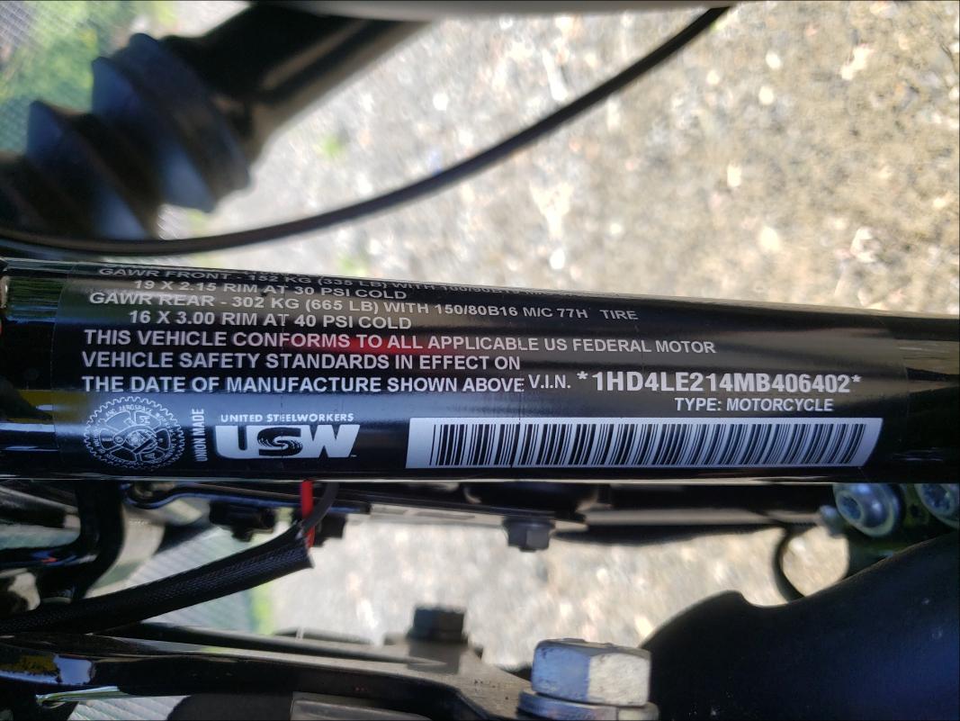 2021 HARLEY-DAVIDSON XL883 N 1HD4LE214MB406402