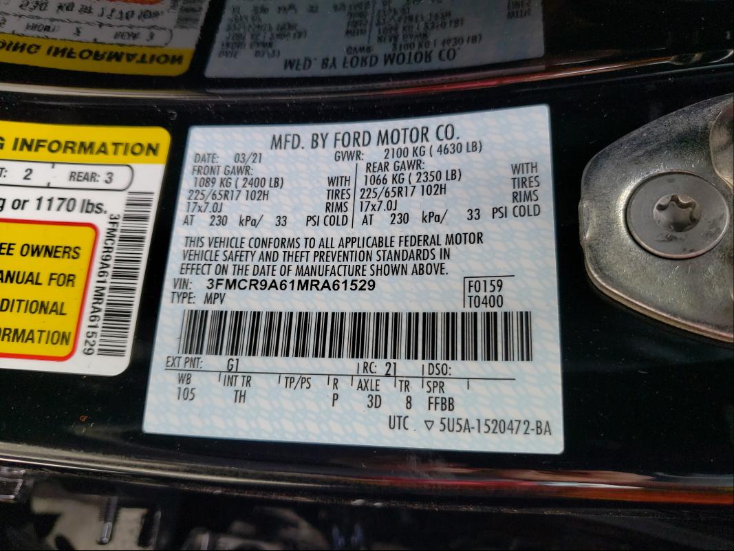 2021 FORD BRONCO SPO 3FMCR9A61MRA61529