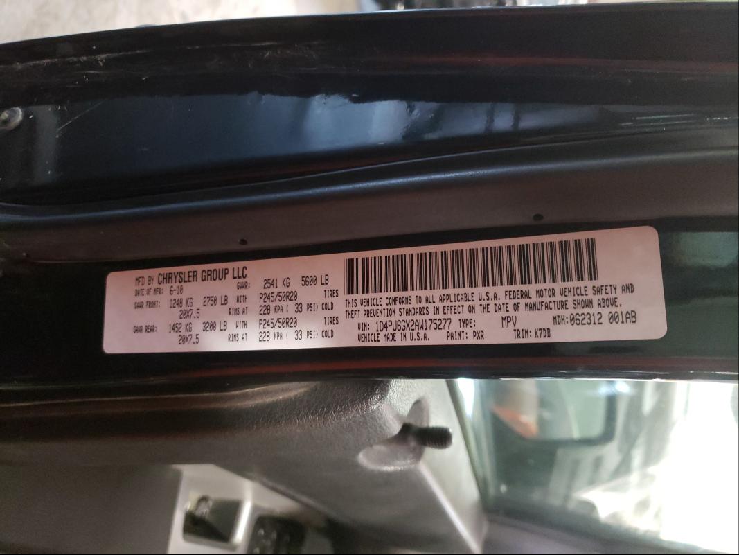 2010 DODGE NITRO DETO 1D4PU6GX2AW175277