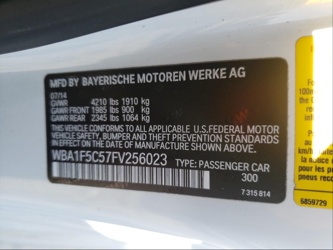 2015 BMW 228 I WBA1F5C57FV256023