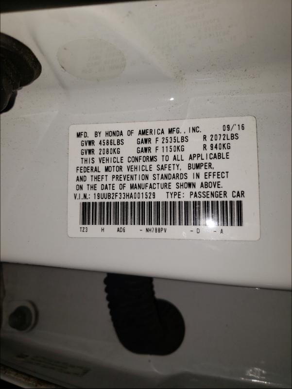 2017 ACURA TLX 19UUB2F33HA001529
