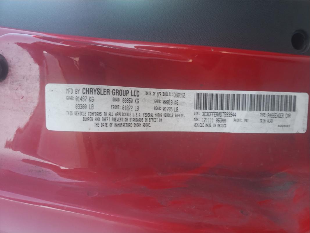 2013 FIAT 500 LOUNGE 3C3CFFER0DT593944