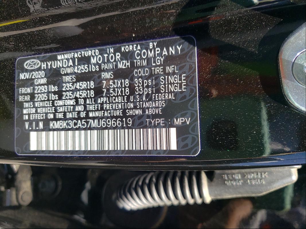 2021 HYUNDAI KONA LIMIT KM8K3CA57MU696619