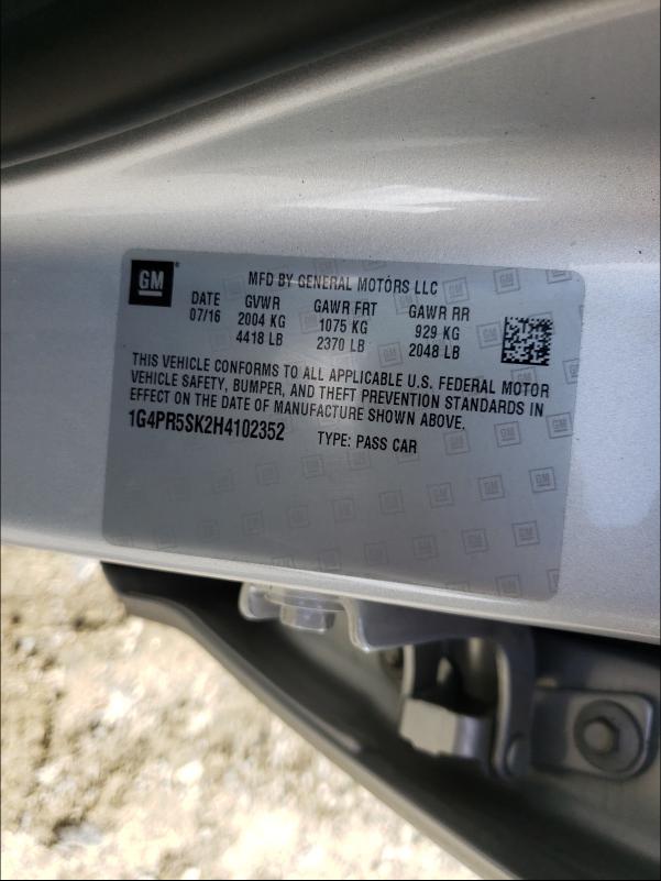 2017 BUICK VERANO SPO 1G4PR5SK2H4102352