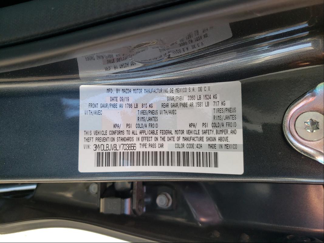 2020 TOYOTA YARIS LE 3MYDLBJV8LY703856