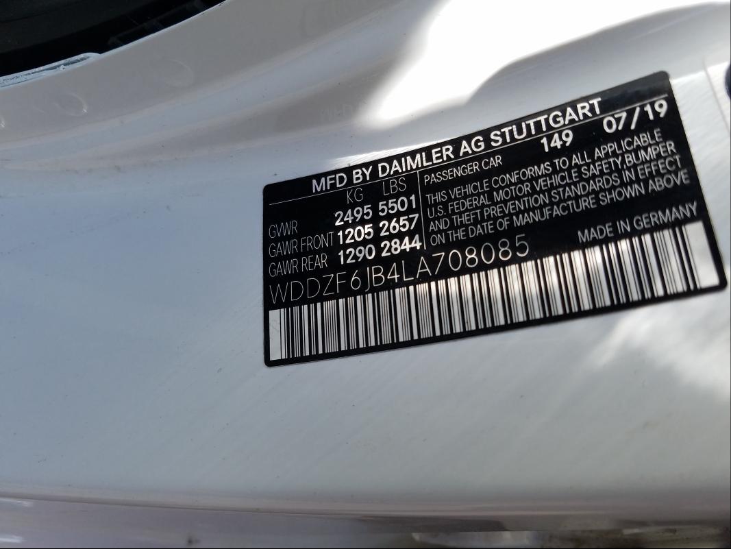 2020 MERCEDES-BENZ E 450 4MAT WDDZF6JB4LA708085