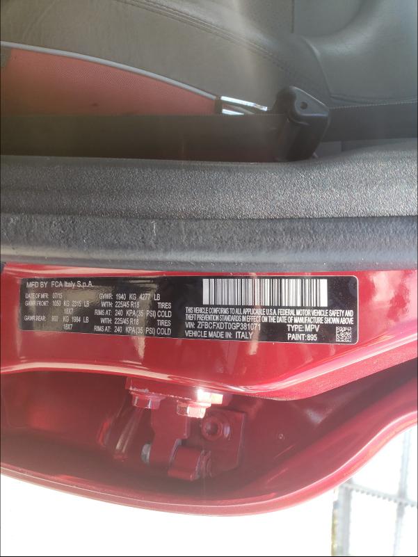 2016 FIAT 500X LOUNG ZFBCFXDT0GP381071