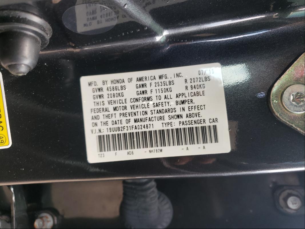 2015 ACURA TLX 19UUB2F31FA024871