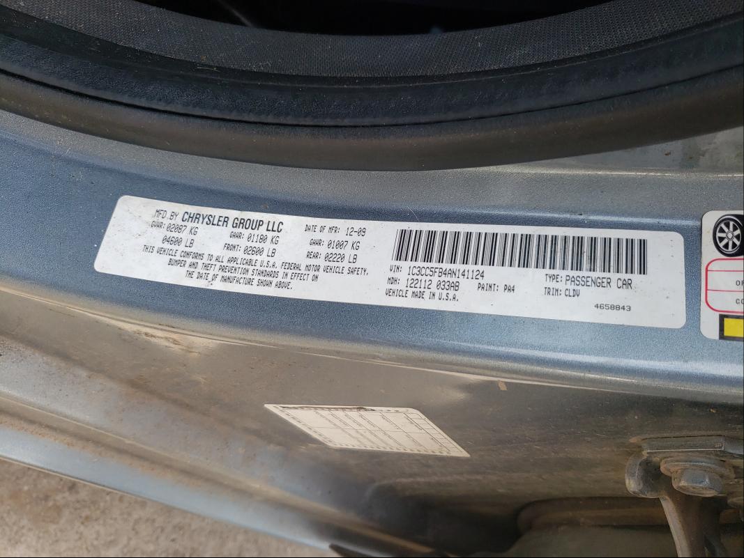 2010 CHRYSLER SEBRING LI 1C3CC5FB4AN141124