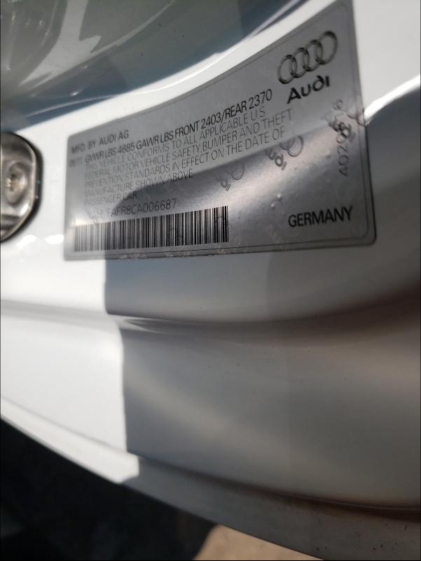 2012 AUDI A5 PRESTIG WAUVFAFR8CA006687
