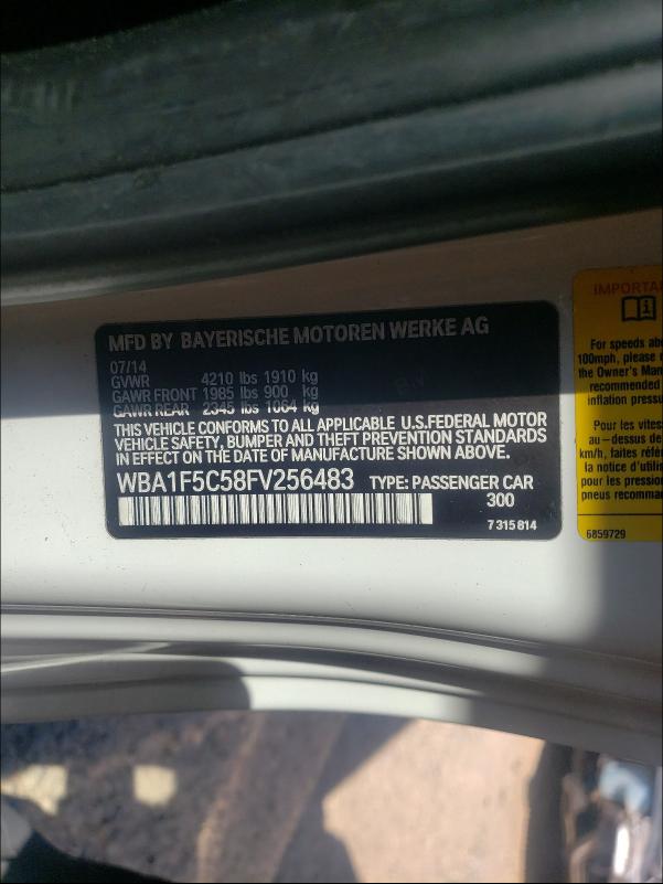 2015 BMW 228 I WBA1F5C58FV256483