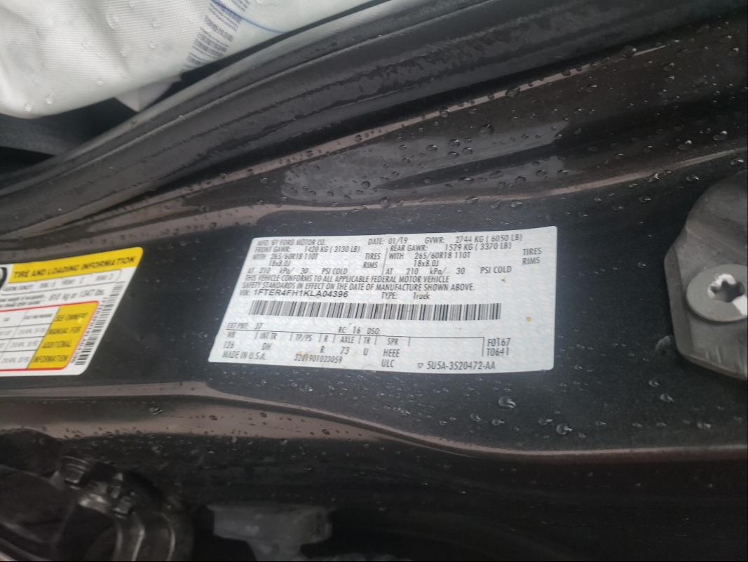 2019 FORD RANGER XL 1FTER4FH1KLA04396