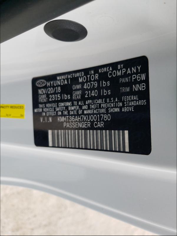 2019 HYUNDAI VELOSTER N KMHT36AH7KU001780