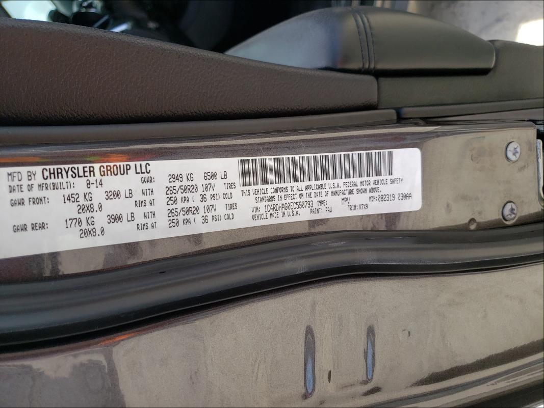 2014 DODGE DURANGO SX 1C4RDHAG0EC590793