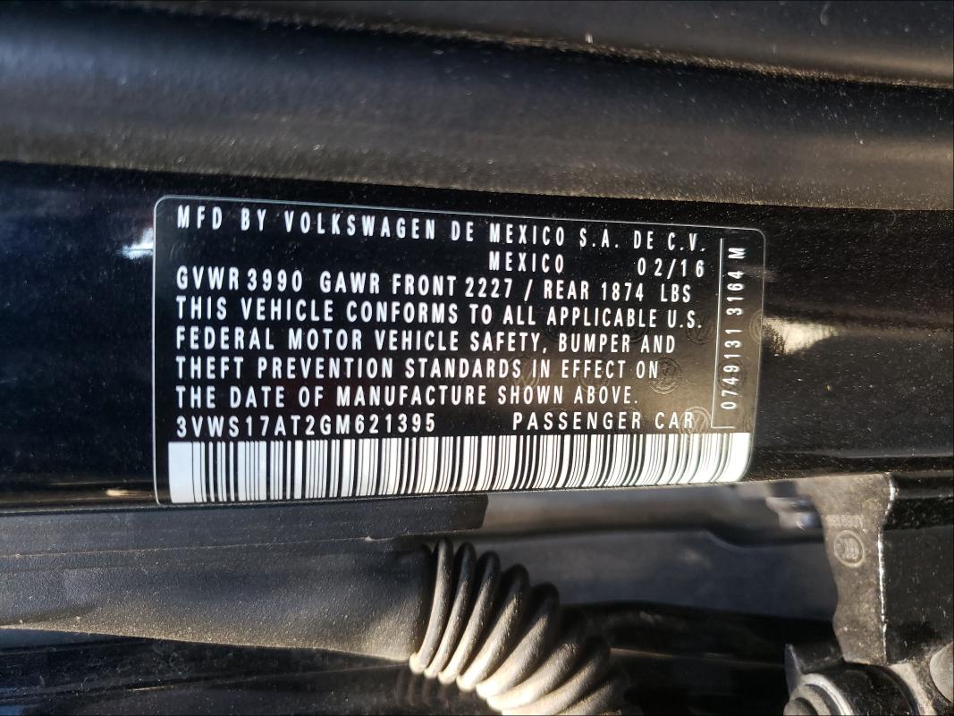 2016 VOLKSWAGEN BEETLE DUN 3VWS17AT2GM621395