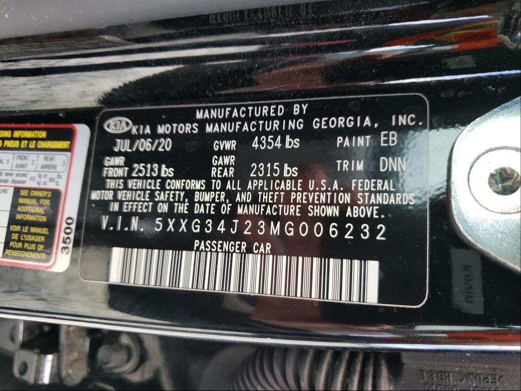 2021 KIA K5 EX 5XXG34J23MG006232