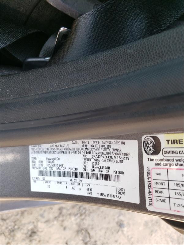 2014 FORD FIESTA ST 3FADP4BJ3EM151239